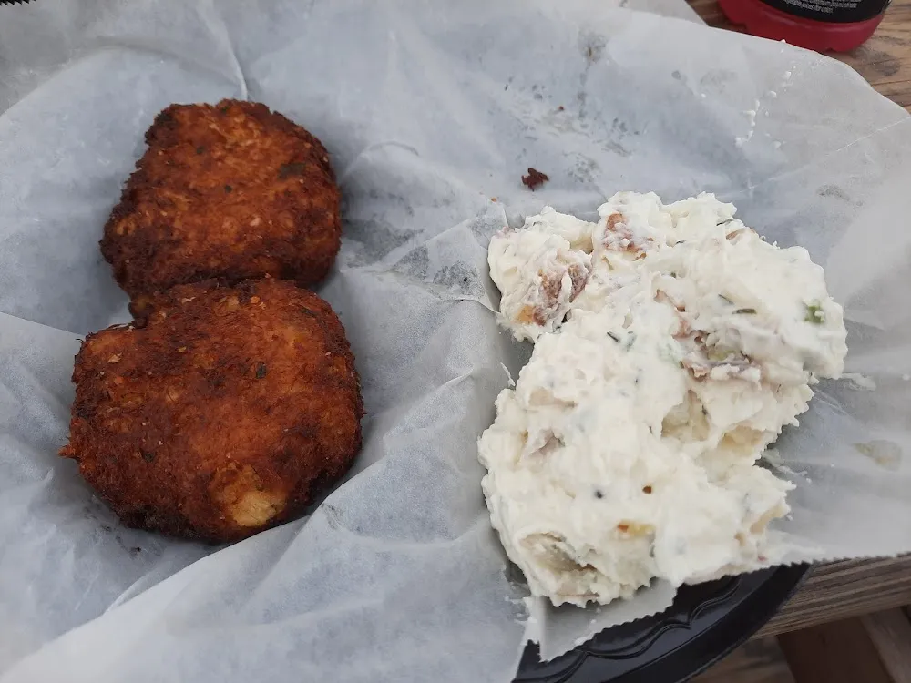 Crab Cakes with Loaded Potato Salad